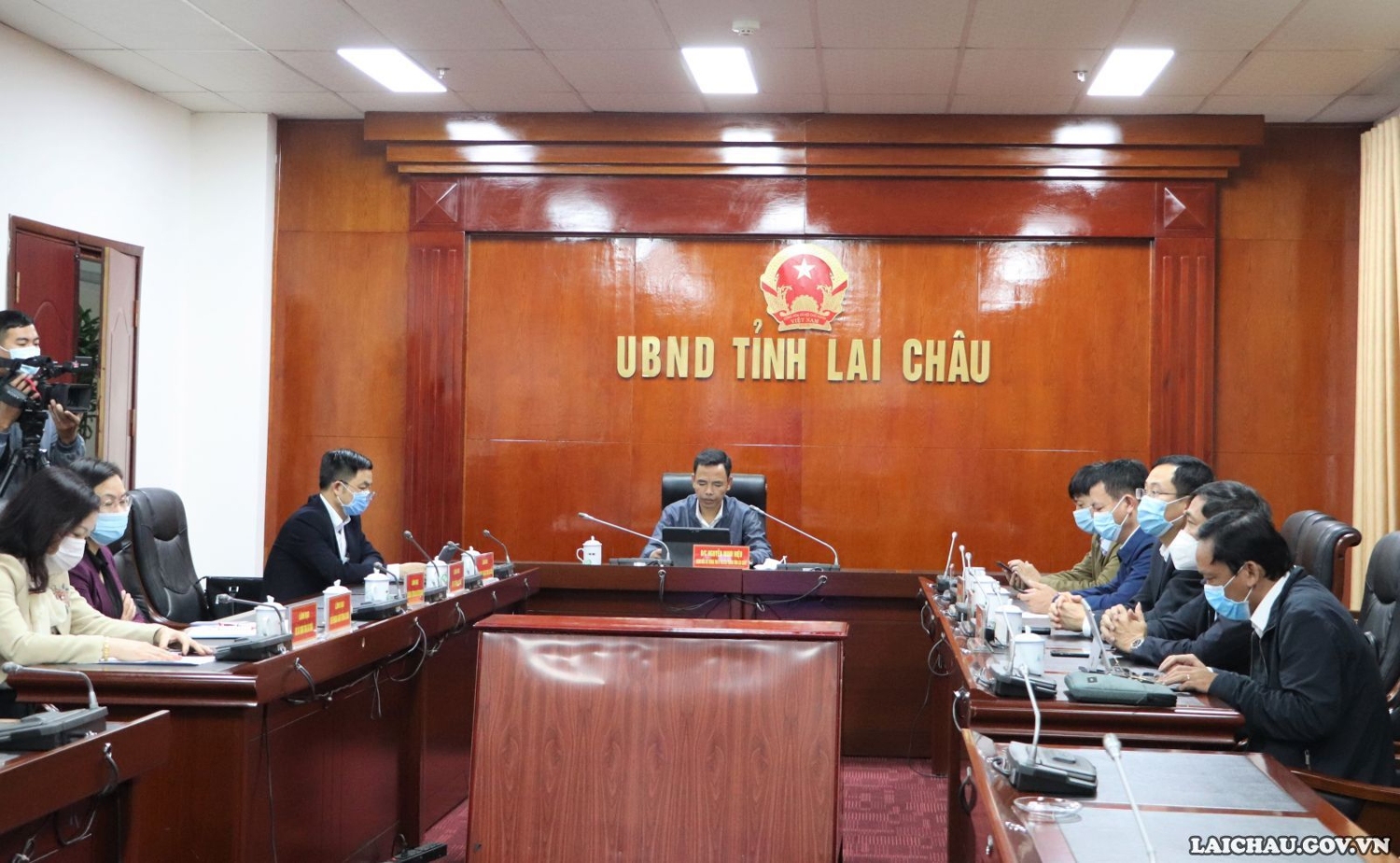 Các đại biểu dự Hội nghị tại điểm cầu tỉnh Lai Châu.