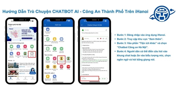 iHanoi ra mắt hai tính năng mới: Trợ lý ảo và Tổng đài viên AI Công an Hà Nội